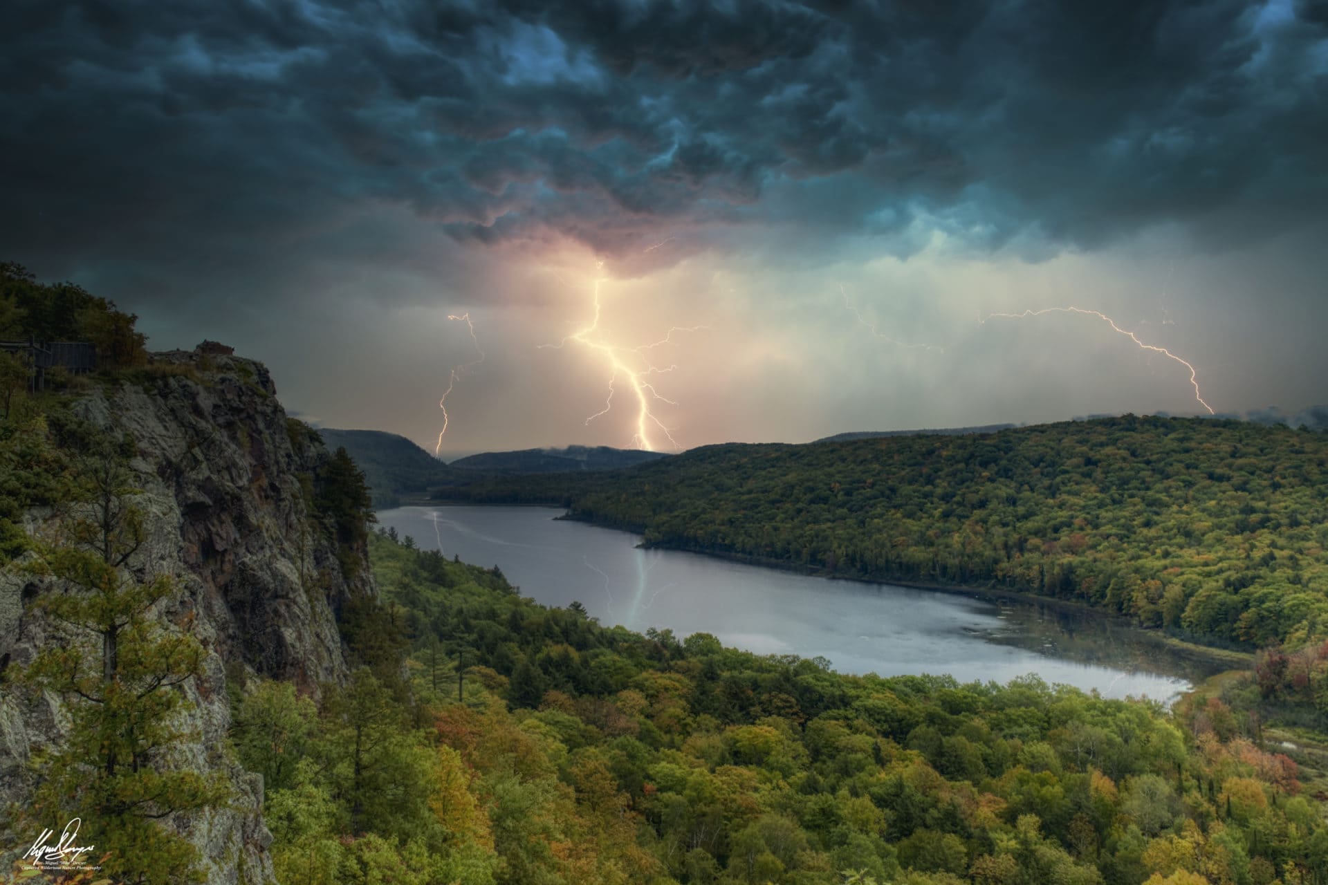 Lightning over Lake of the Clouds